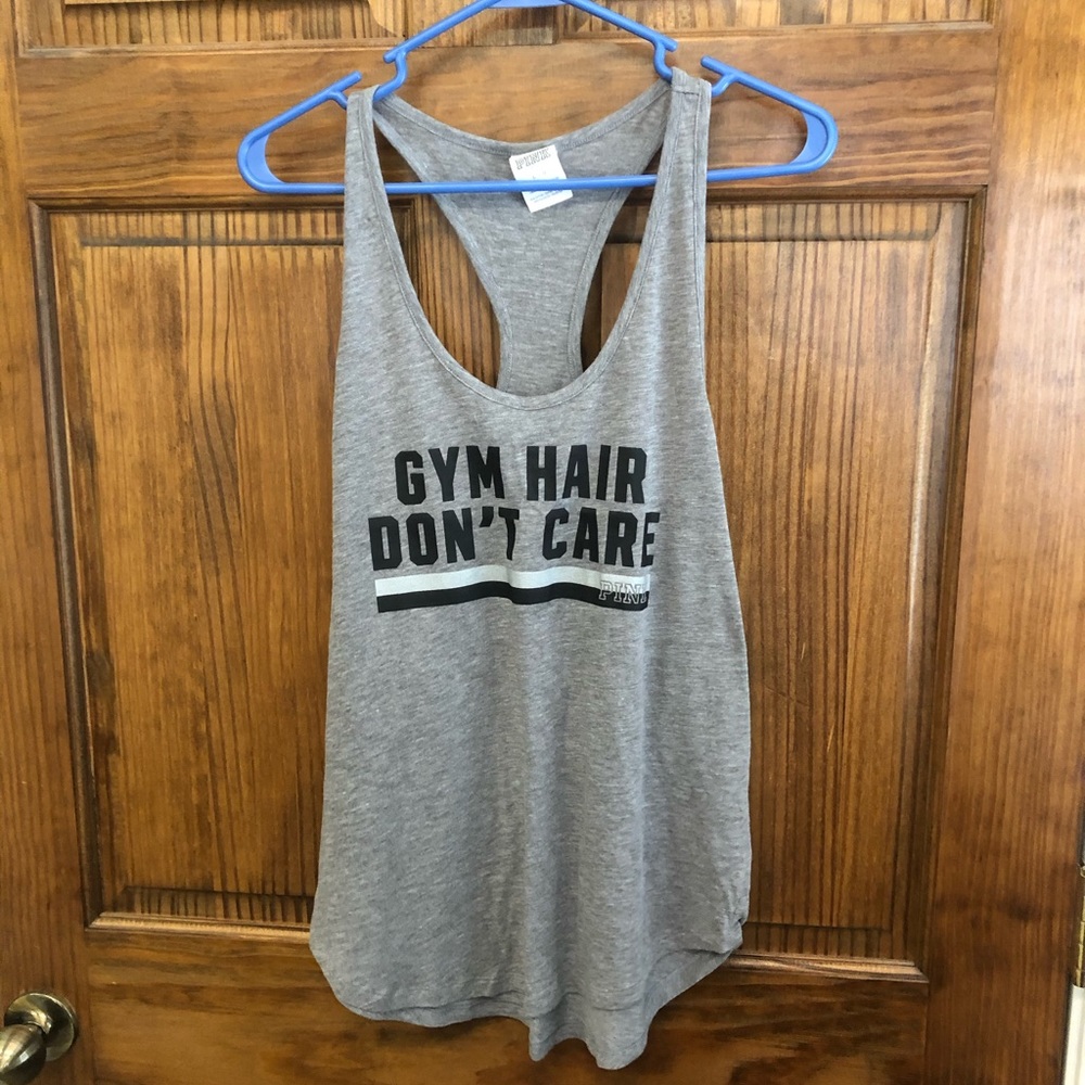 Grey Victoria’s Secret PINK racerback gym tank